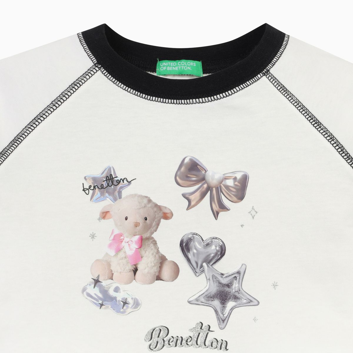 베네통키즈(BENETTONKIDS) 다이어리 그래픽 티셔츠_QATS14611IV