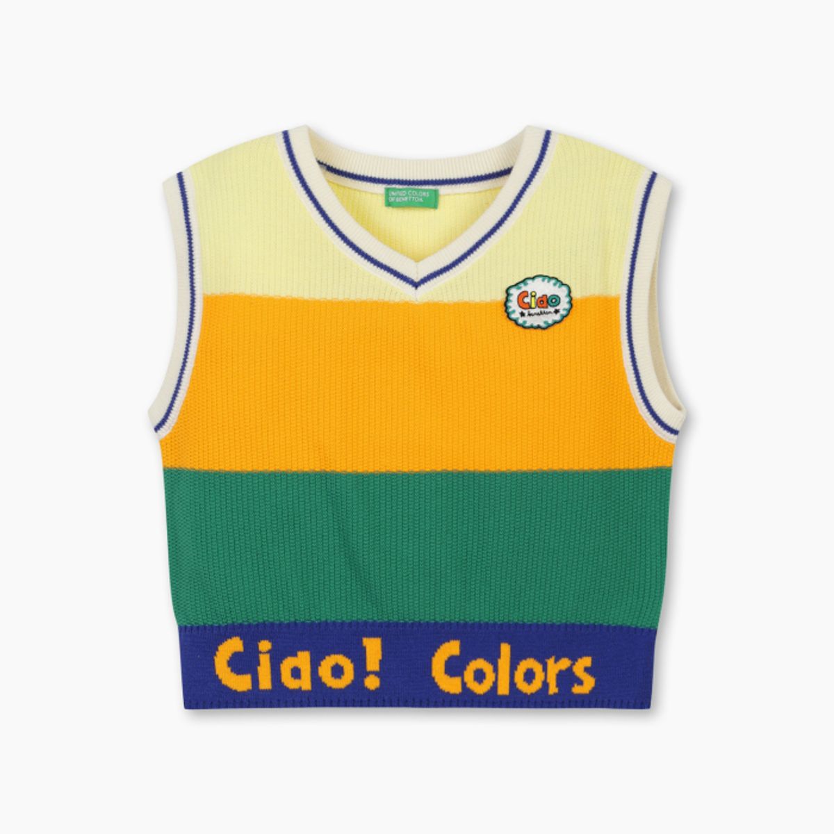 베네통키즈(BENETTONKIDS) 컬러팝 블럭 니트 베스트_QAKP03611MU