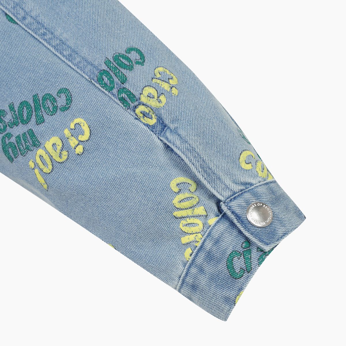 베네통키즈(BENETTONKIDS) 컬러스 레터링 데님 자켓_QAJK02611BL