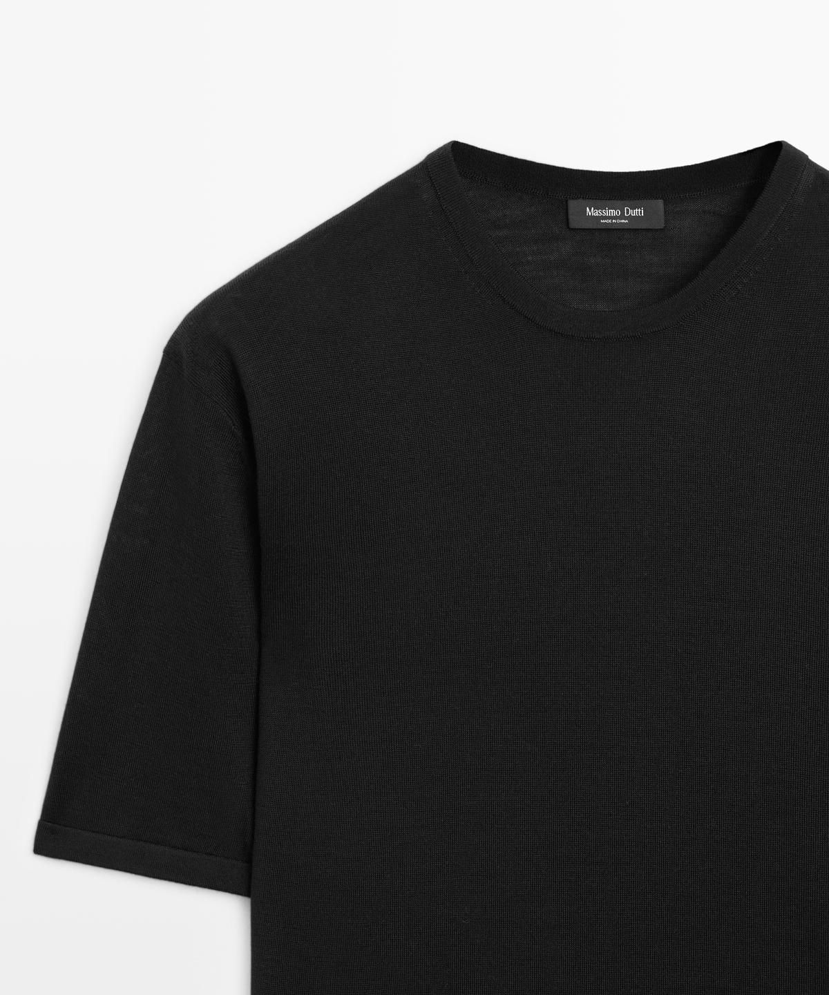 마시모두띠(MASSIMO DUTTI) 울 혼방 반팔 니트