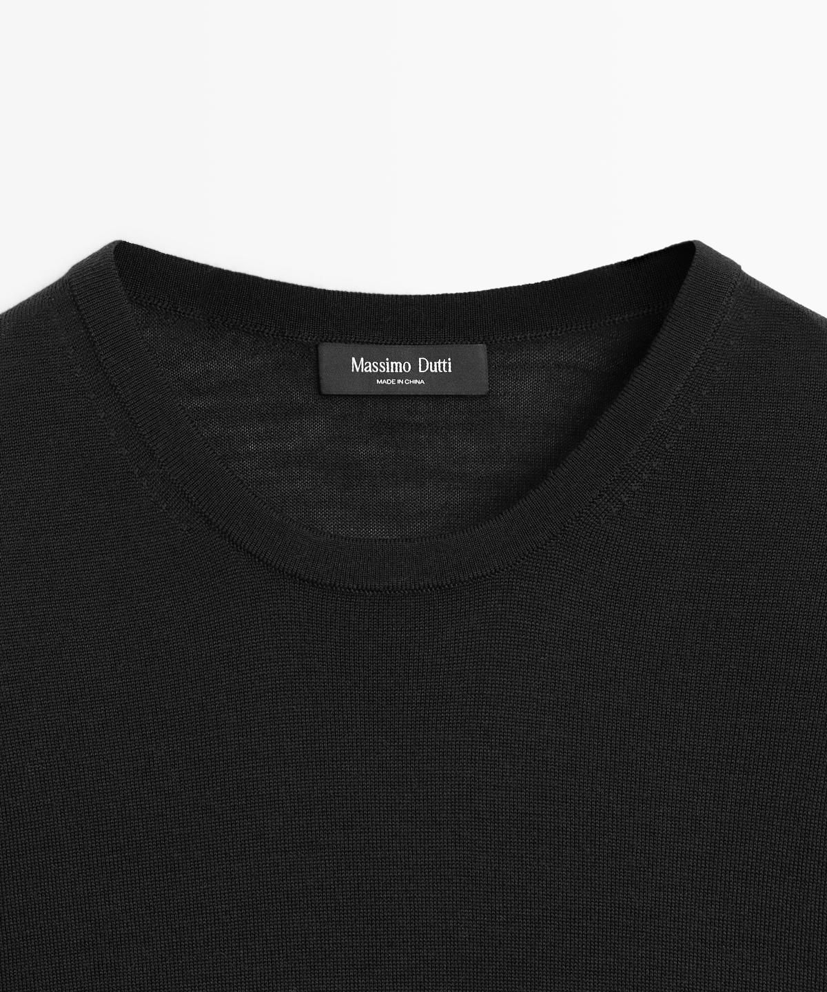 마시모두띠(MASSIMO DUTTI) 울 혼방 반팔 니트