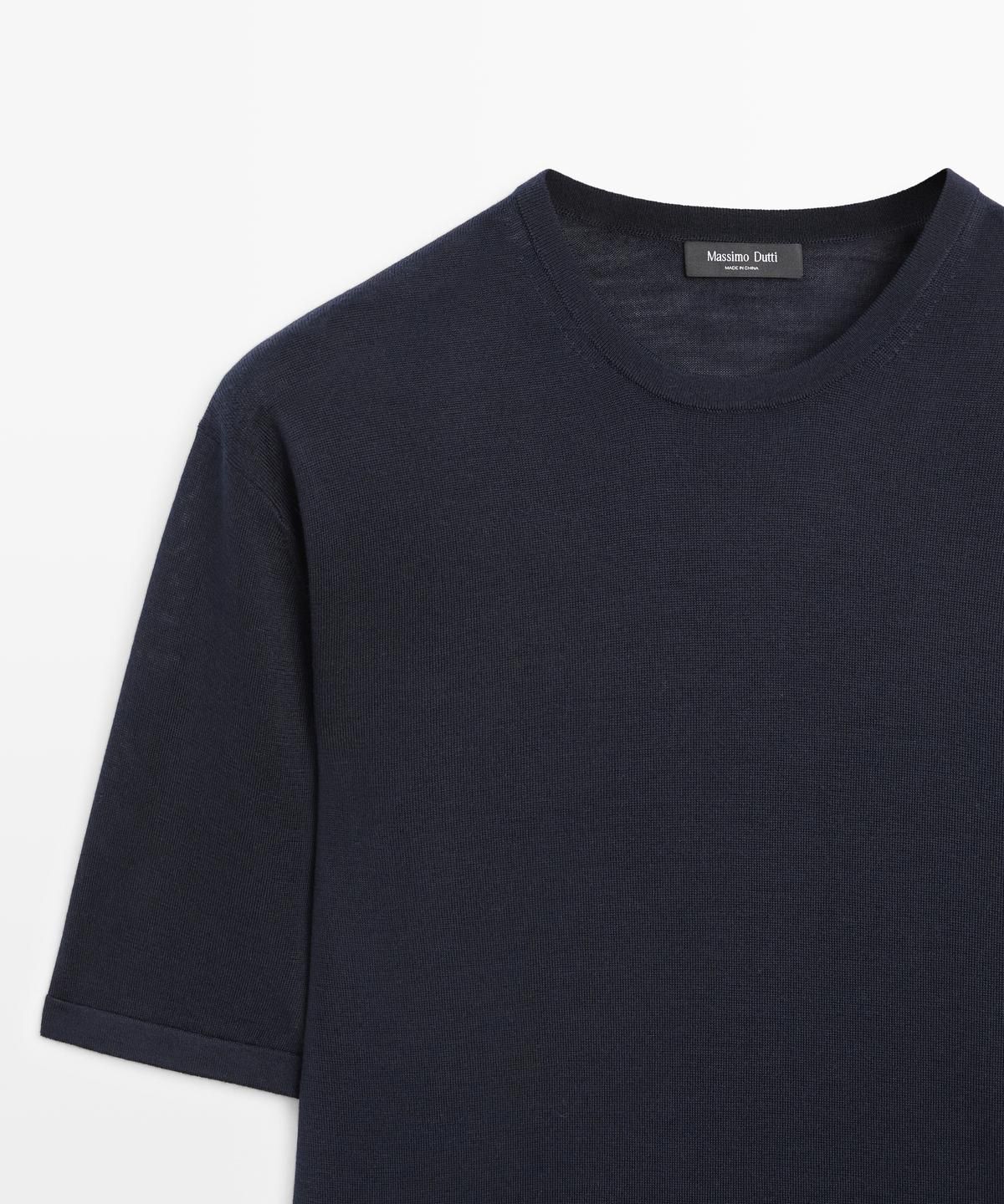 마시모두띠(MASSIMO DUTTI) 울 혼방 반팔 니트