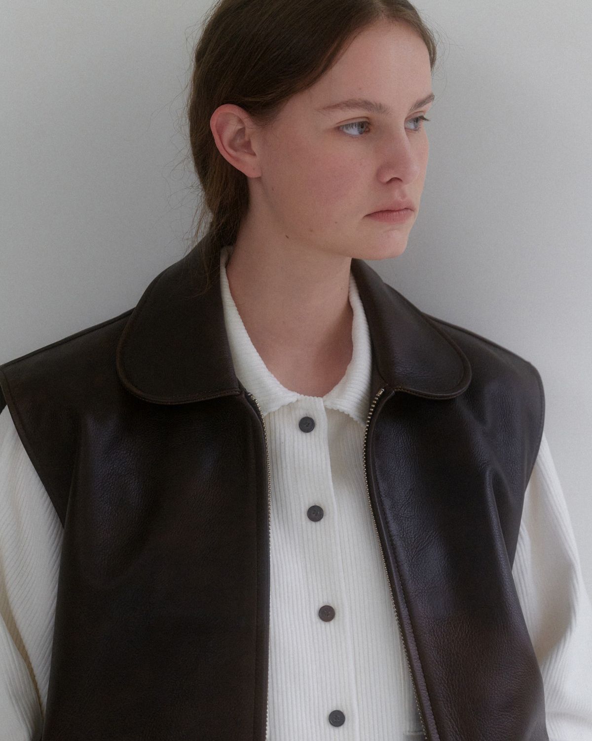 에핑글러(EPINGLER) LEATHER VEST - BROWN
