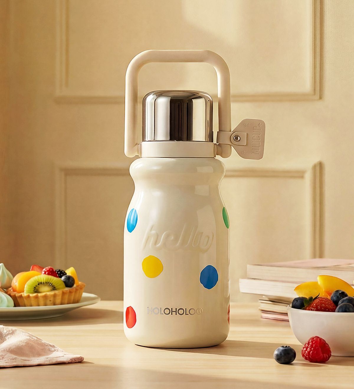 홀로홀로(HOLOHOLO) 원터치 밀크 보온보냉병 빨대 텀블러 900ml (5color)