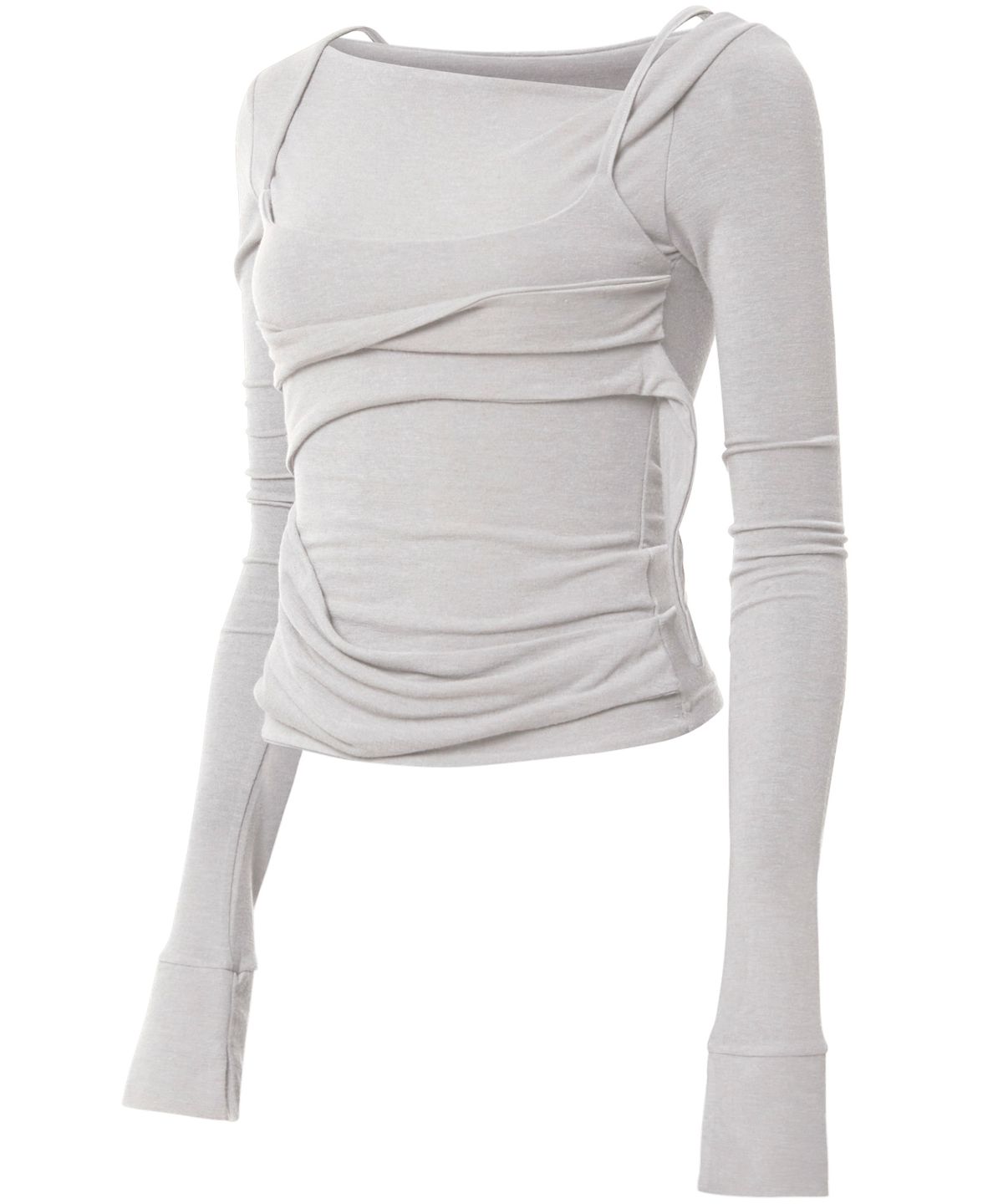 플레어업(FLAREUP) Layered Bustier Long Sleeve (FL-105_Cloud White)