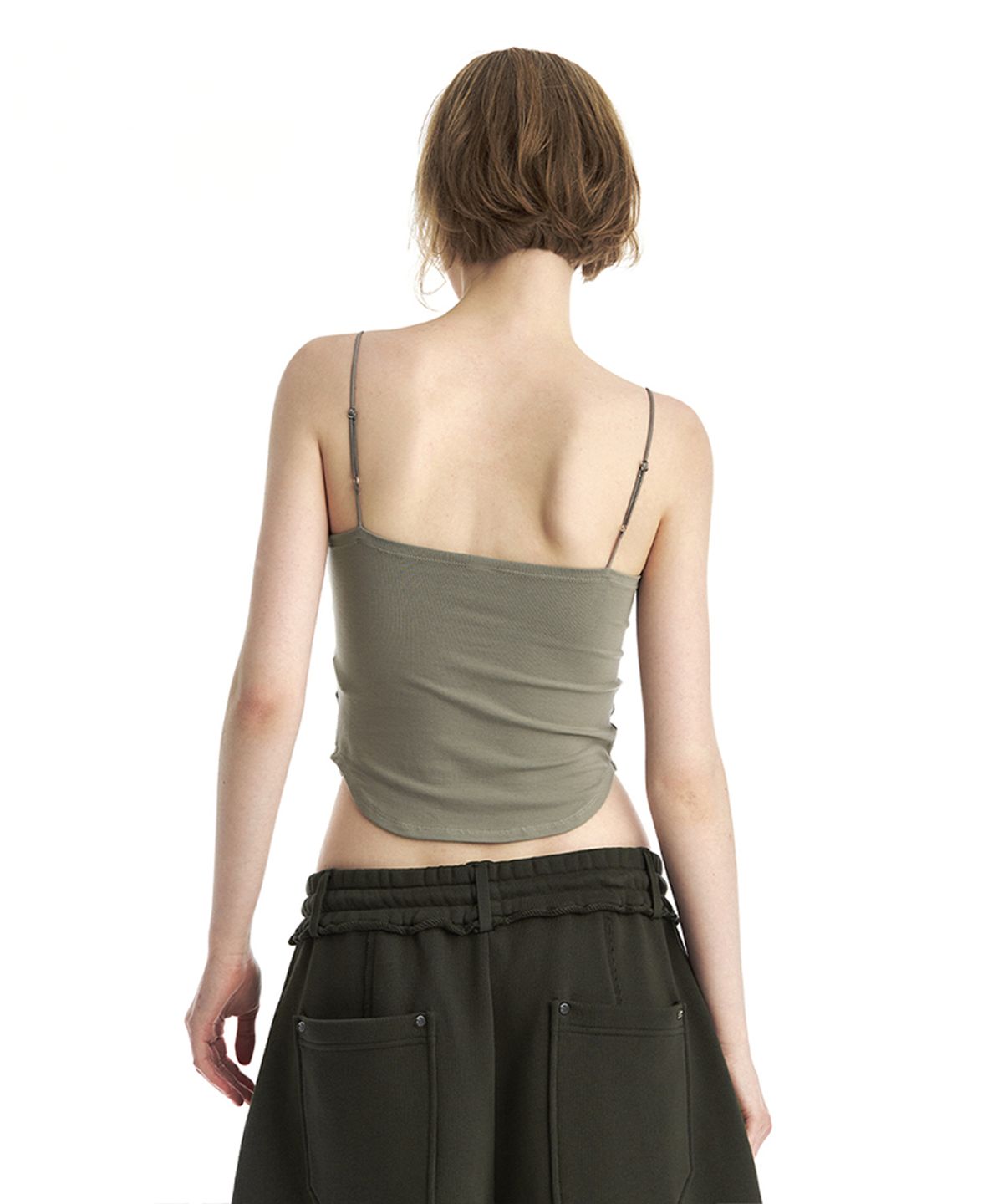 트리밍버드(TREEMINGBIRD) TMB Bra Cap Camisole [ Khaki Gray ]