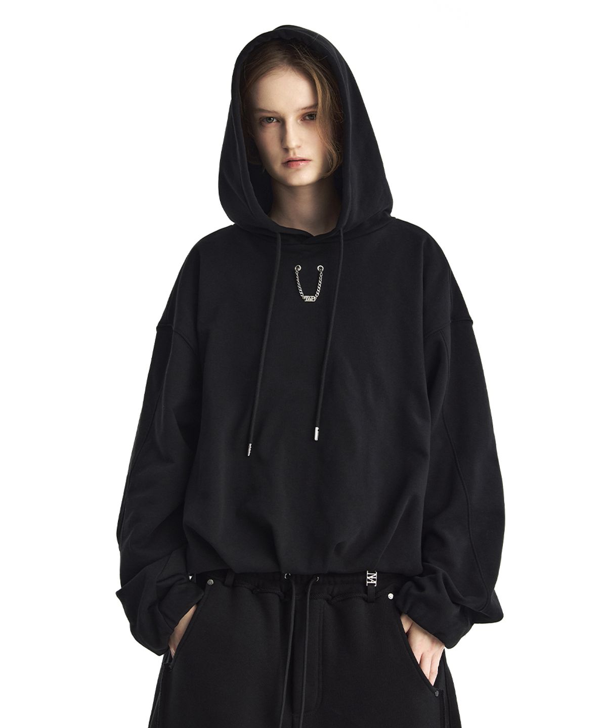 트리밍버드(TREEMINGBIRD) TMB Chain Volume Sweat Hoodie [ Black ]