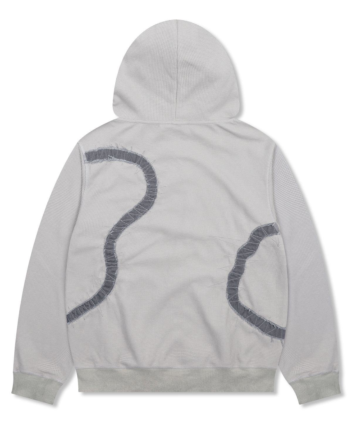 엑스톤즈(XTONZ) XTT151 플로우 아플리케 와플 후드 집업 (GRAY)
