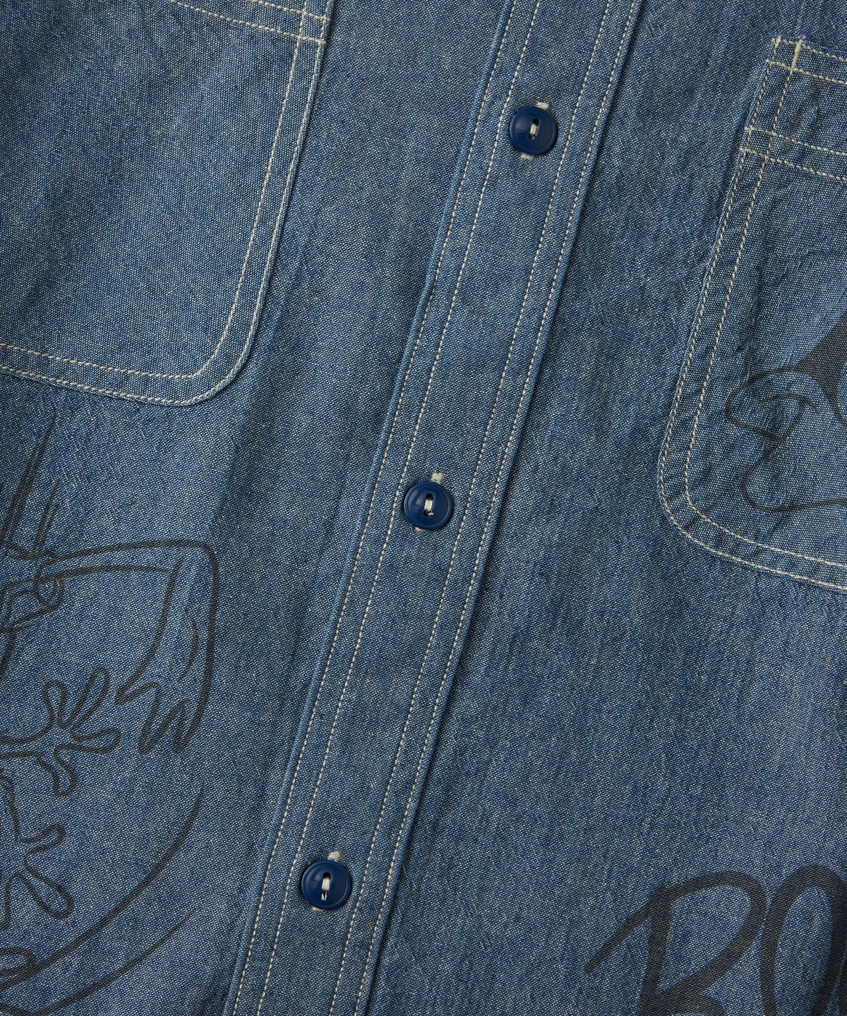 아웃스탠딩(OUTSTANDING) [LOONEY TUNES] USN CHAMBRAY SHIRT_L.BLUE