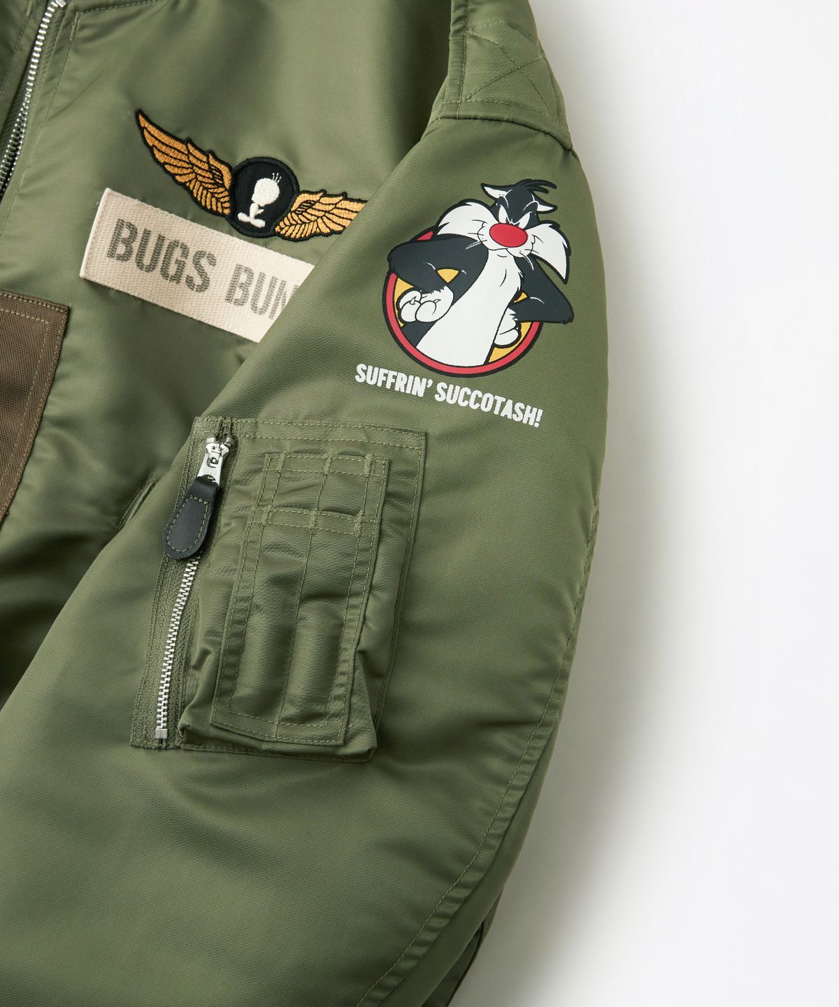 아웃스탠딩(OUTSTANDING) [LOONEY TUNES] L-2B JACKET_OLIVE GREEN