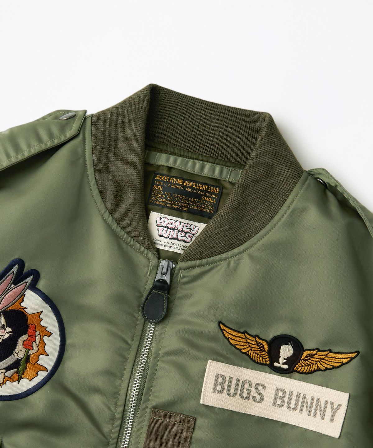 아웃스탠딩(OUTSTANDING) [LOONEY TUNES] L-2B JACKET_OLIVE GREEN