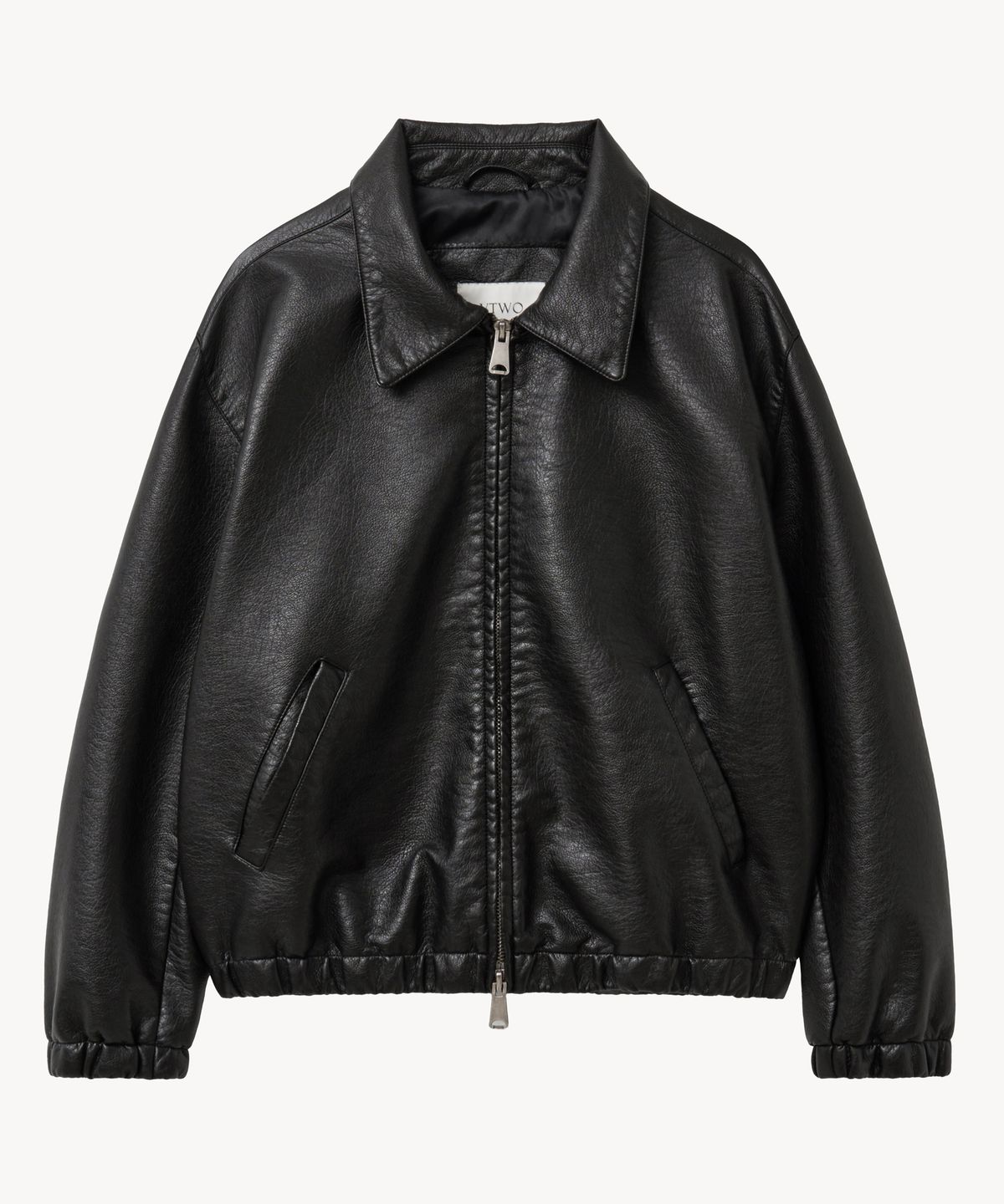 브이투(VTWO) 8303 워싱 레더 싱글 자켓 (BLACK)