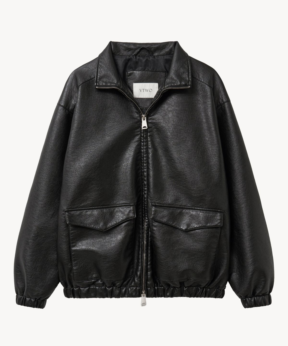 브이투(VTWO) 8299 워싱 레더 오버핏 자켓 (BLACK)