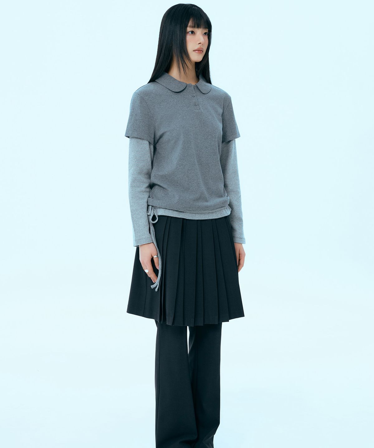 미쏘(MIXXO) 플리츠 랩 스커트_MIWWHG913C