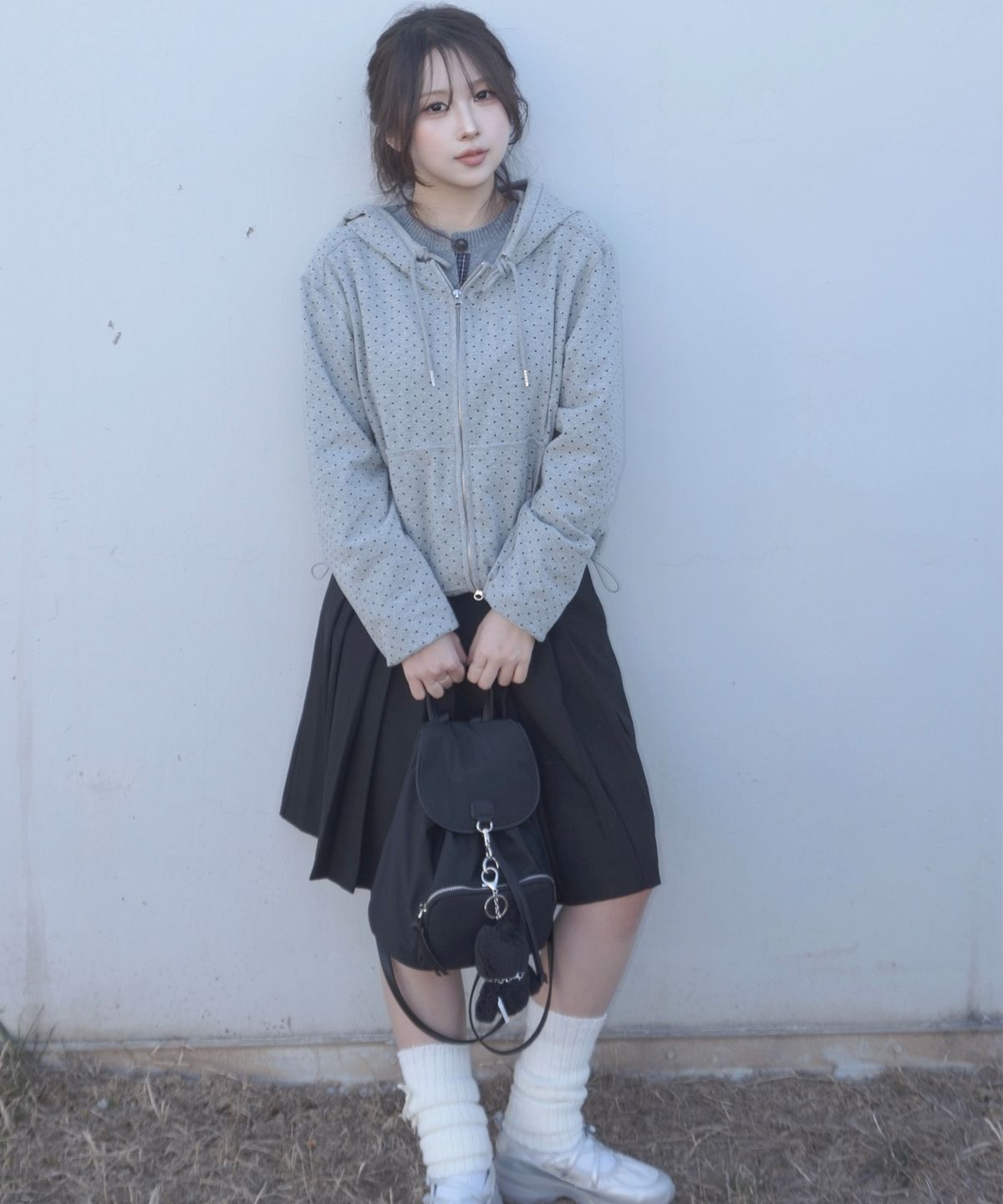 미쏘(MIXXO) 플리츠 랩 스커트_MIWWHG913C