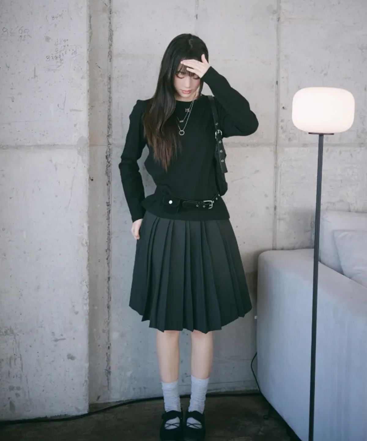 미쏘(MIXXO) 플리츠 랩 스커트_MIWWHG913C