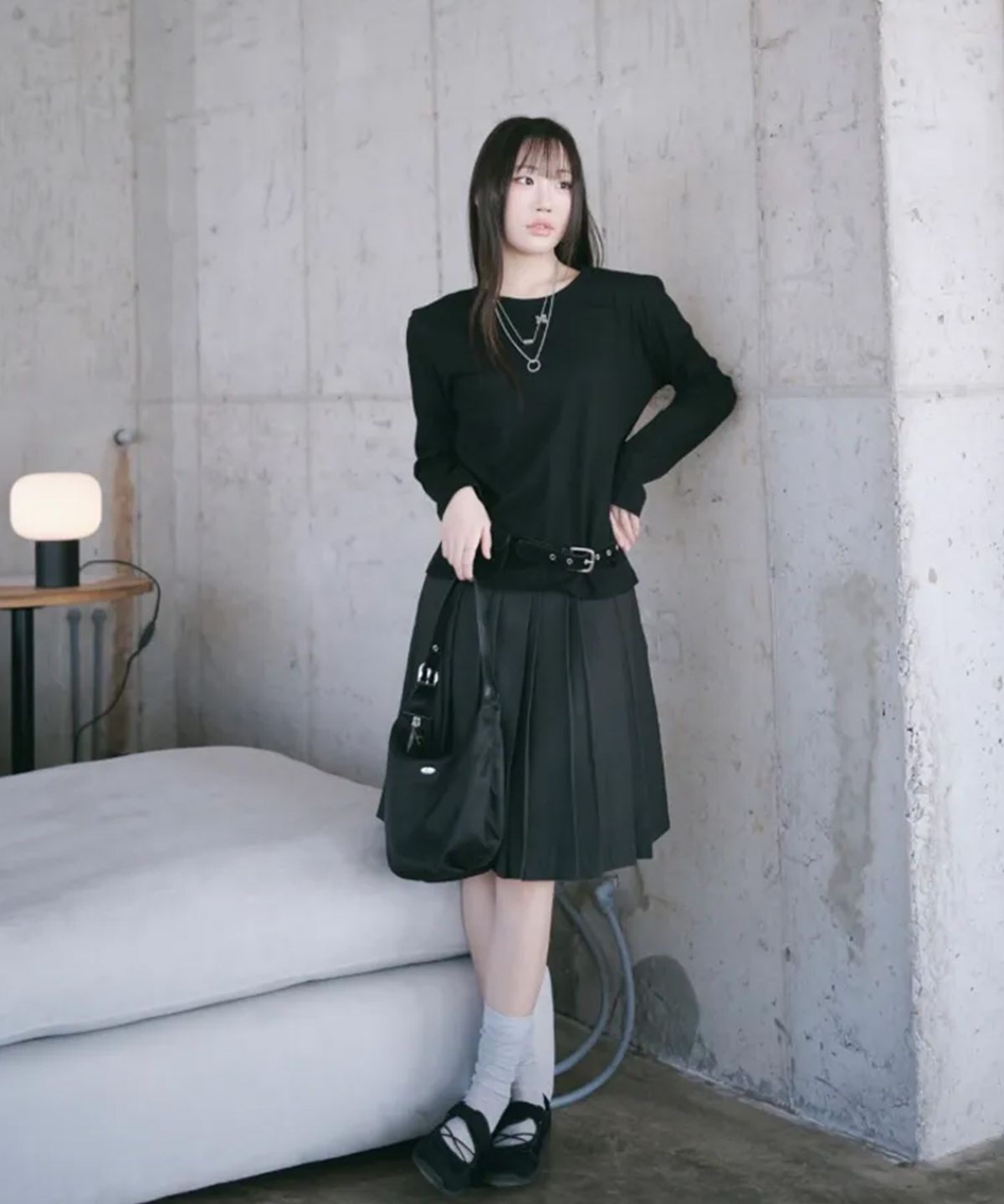 미쏘(MIXXO) 플리츠 랩 스커트_MIWWHG913C