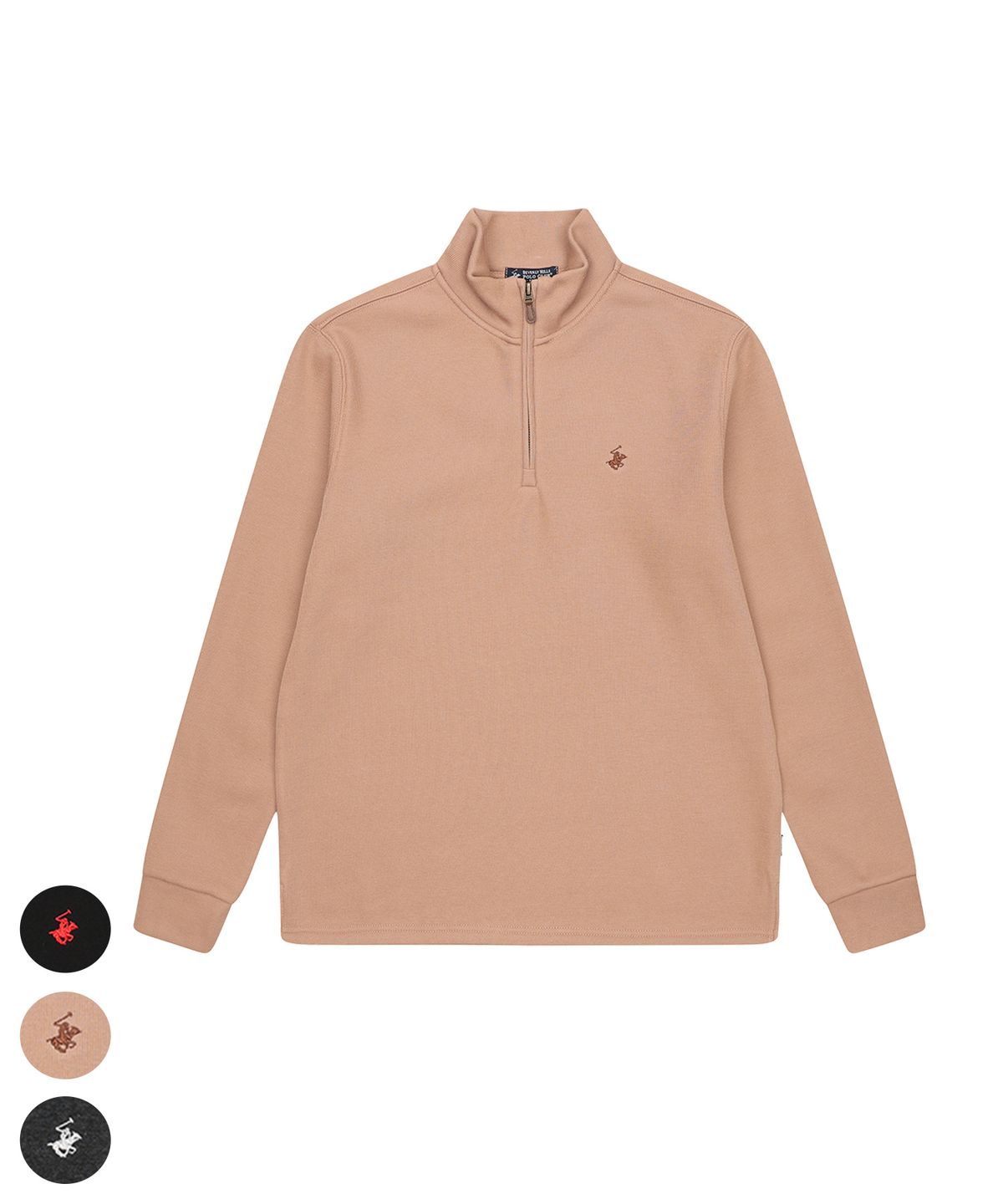 비버리힐스 폴로클럽(BHPOLOCLUB) 남성 시그니처 기모 하프집업 3Color TS483