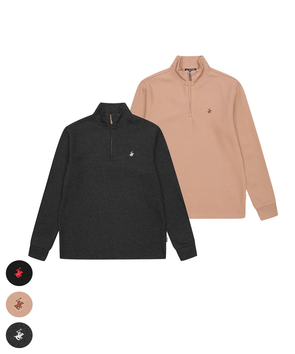 비버리힐스 폴로클럽(BHPOLOCLUB) [2PACK]남성 시그니처 기모 하프집업 3Color TS483