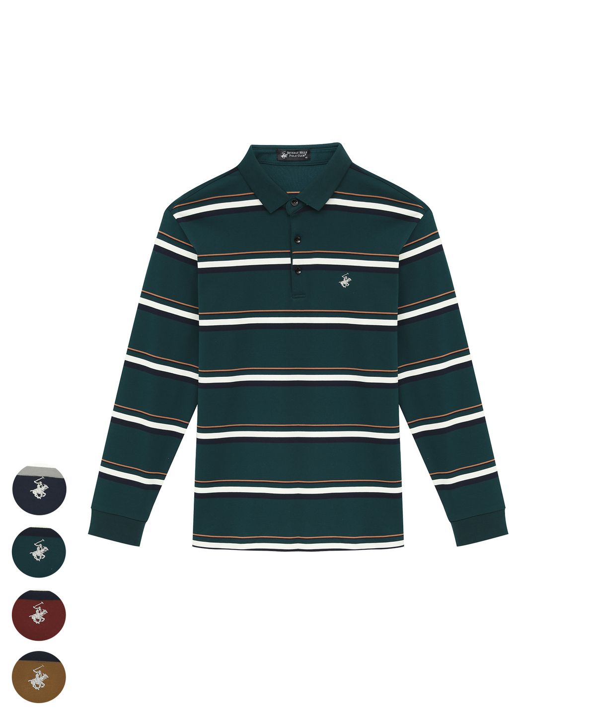 비버리힐스 폴로클럽(BHPOLOCLUB) 남성 데일리 컴포트 스트라이프 카라티 4Color TS220