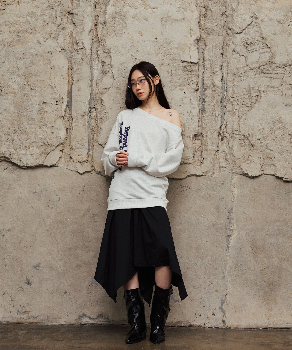 베테제(VETEZE) BGBB Stud Point Off Shoulder MTM (Gray)