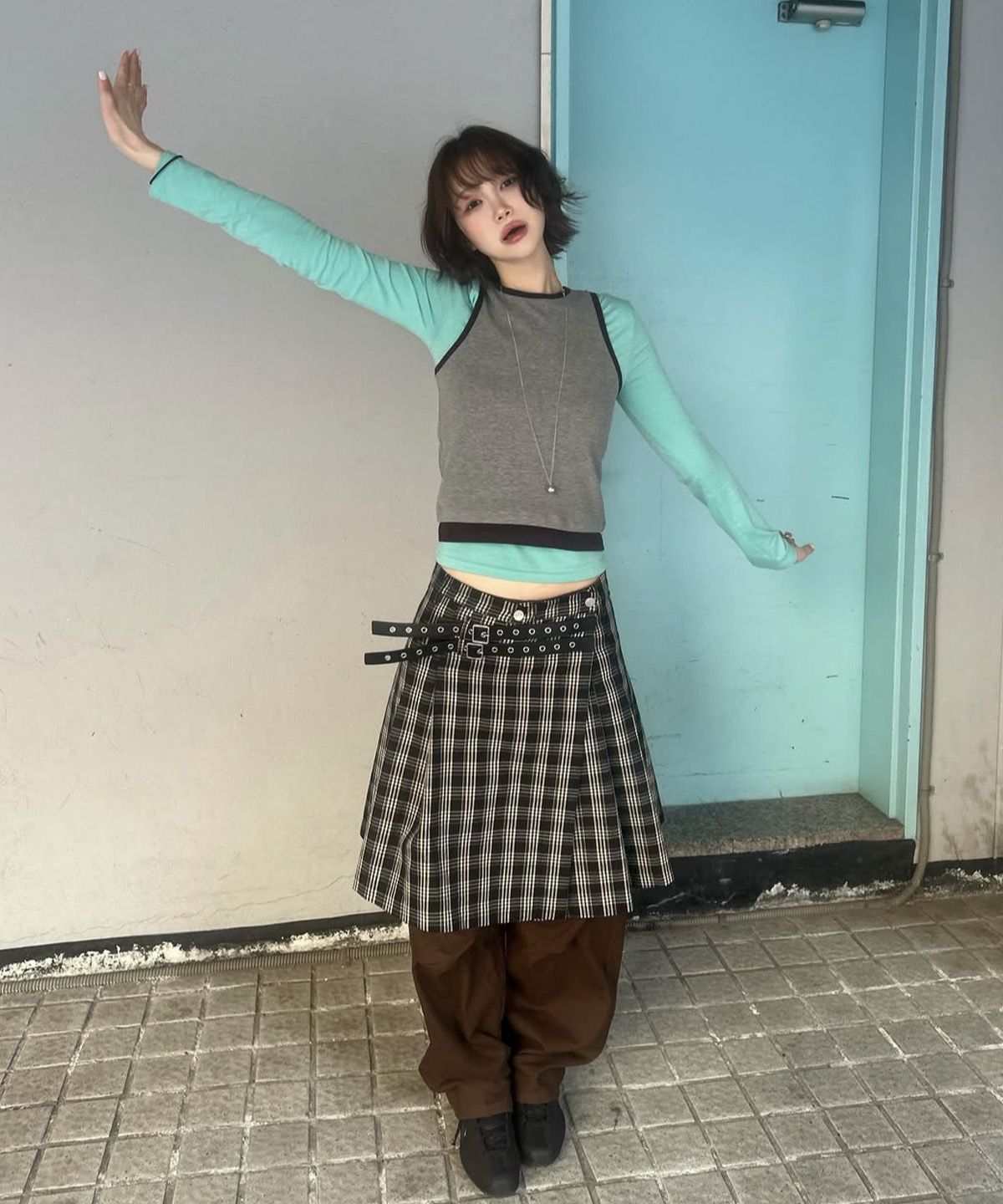 베테제(VETEZE) Karv Buckle Wrap Skirt (Black)