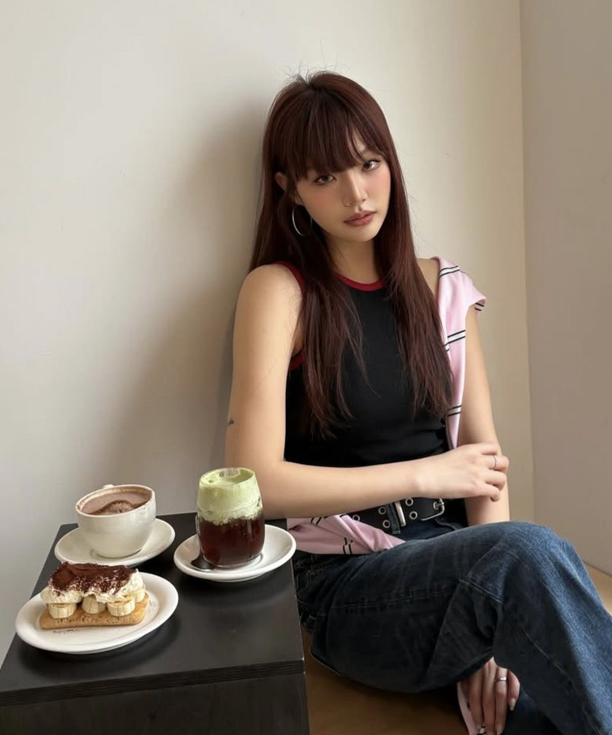 베테제(VETEZE) Slim Fit Layered Sleeveless (Black/R)