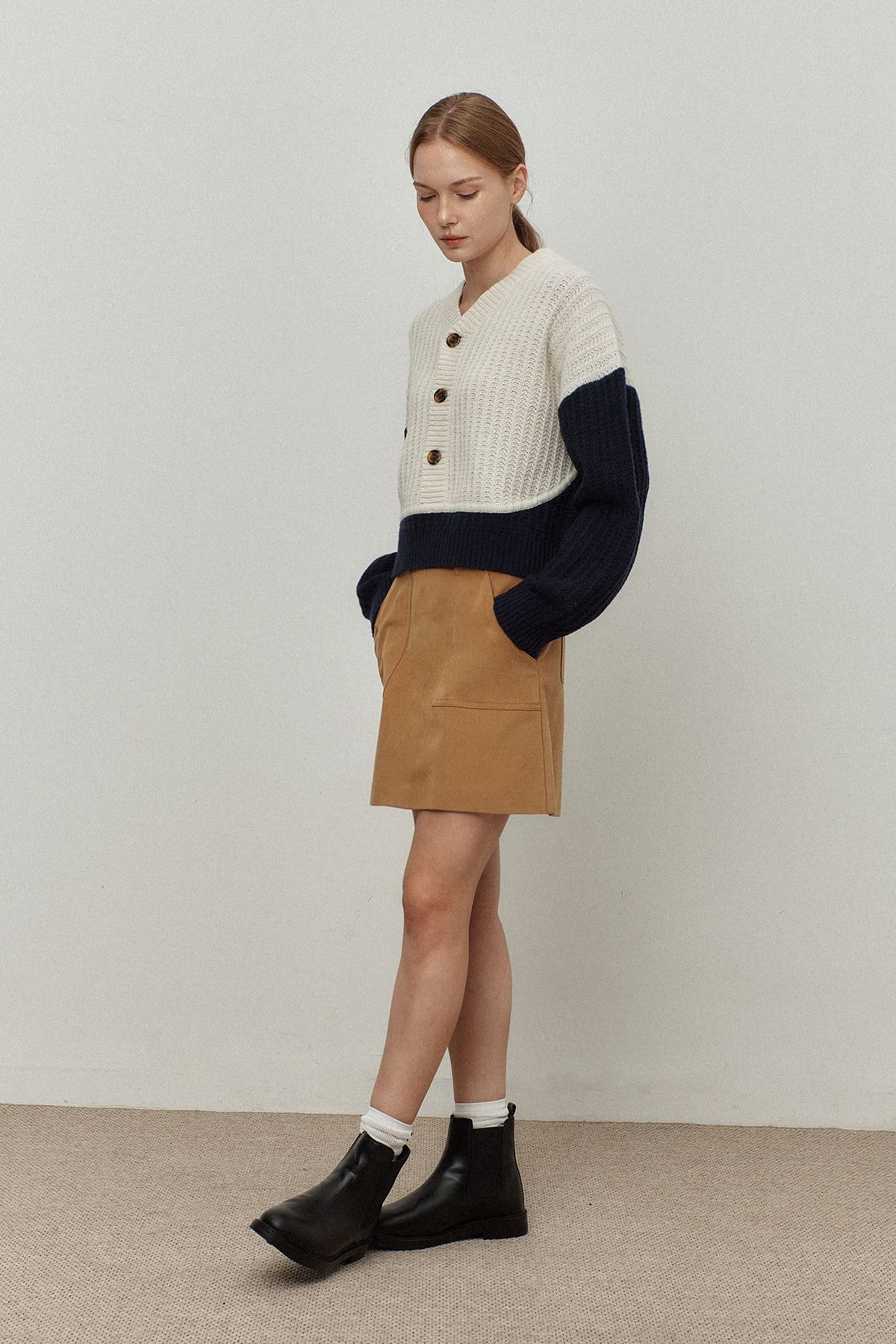 르몽생미셸(LE MONT ST MICHEL) Cotton pocket skirt_beige