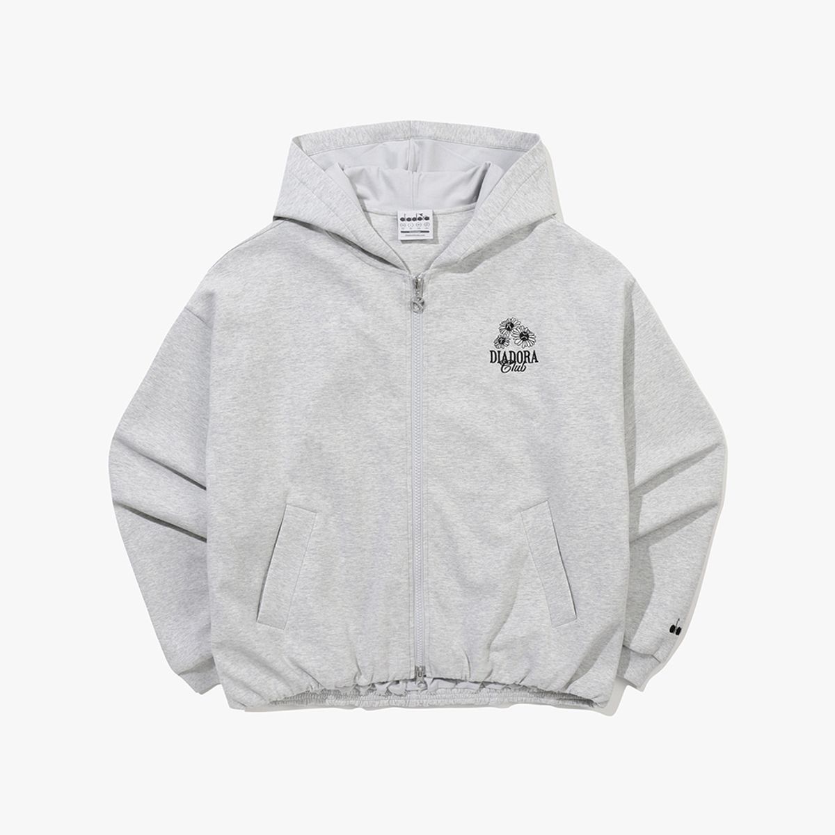 디아도라(diadora) 블루밍 벌룬 후드 자켓 우먼 멜란지그레이 MELANGE GREY