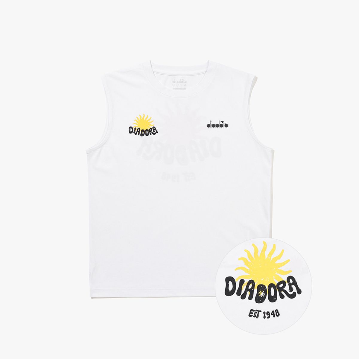 디아도라(diadora) SUN 그래픽 에어텍스 슬리브리스 화이트 OFF WHITE