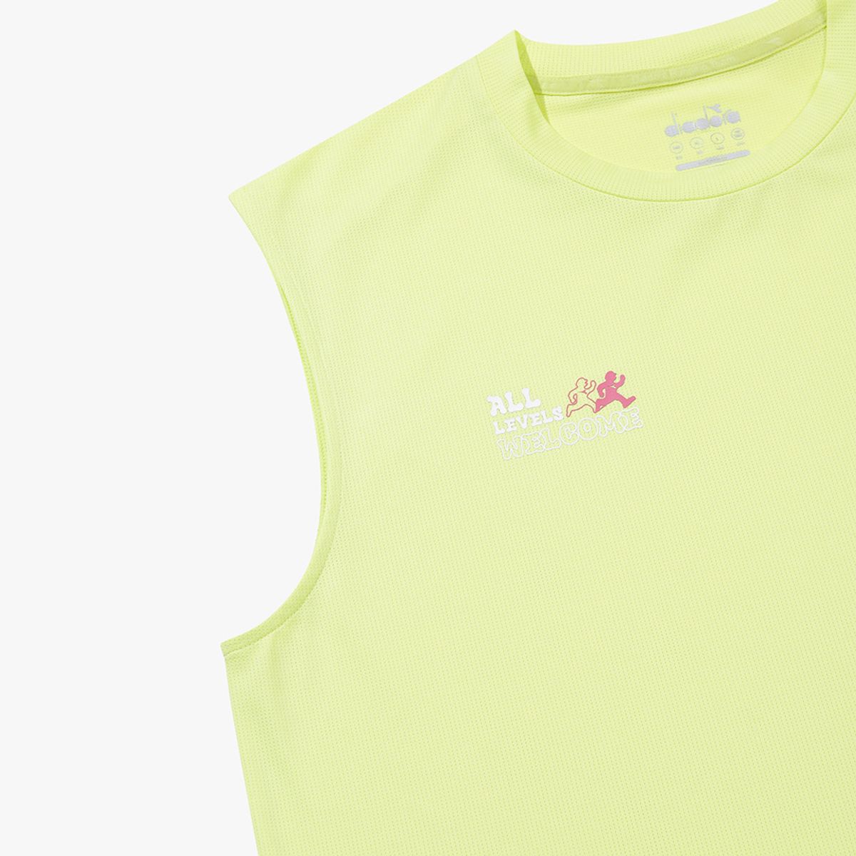 디아도라(diadora) 기능성 폴리 메쉬 러닝 슬리브리스 라임 LIME