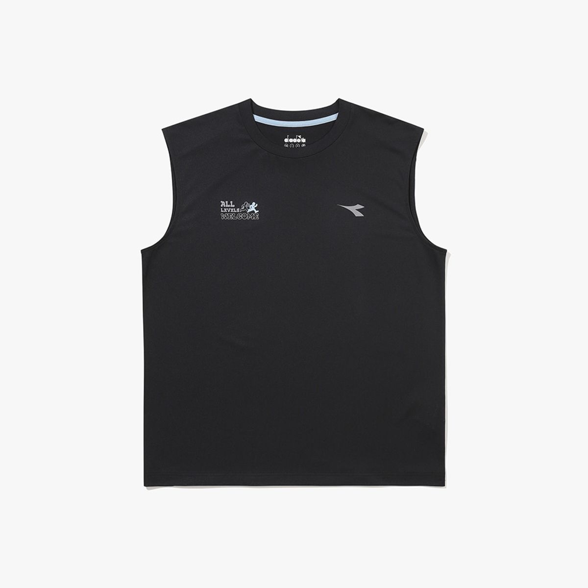 디아도라(diadora) 기능성 폴리 메쉬 러닝 슬리브리스 블랙 BLACK