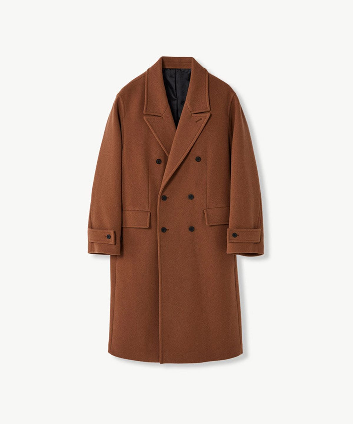 에스티코(STCO) 더블 브레스티드 WOOL 코트 브라운 (오버핏)_SCTUD74OSH