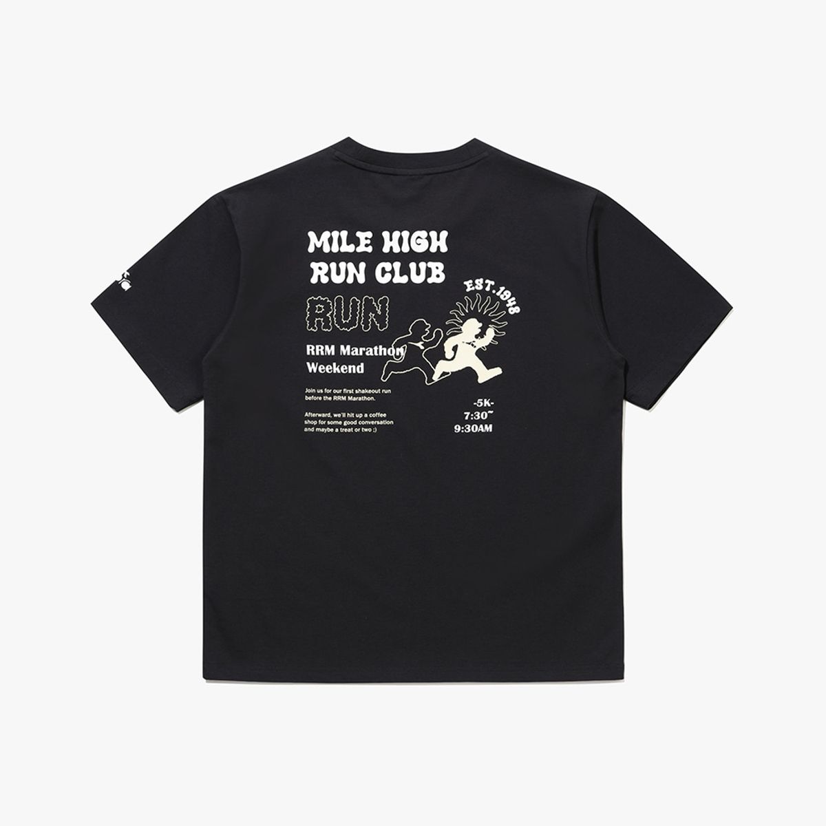 디아도라(diadora) HIGH MILE 런클럽 그래픽 반팔 티셔츠 BLACK