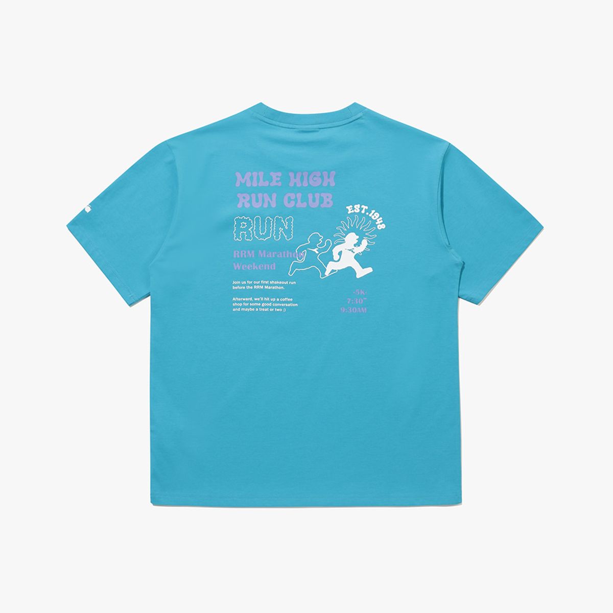 디아도라(diadora) HIGH MILE 런클럽 그래픽 반팔 티셔츠 TURQUOISE