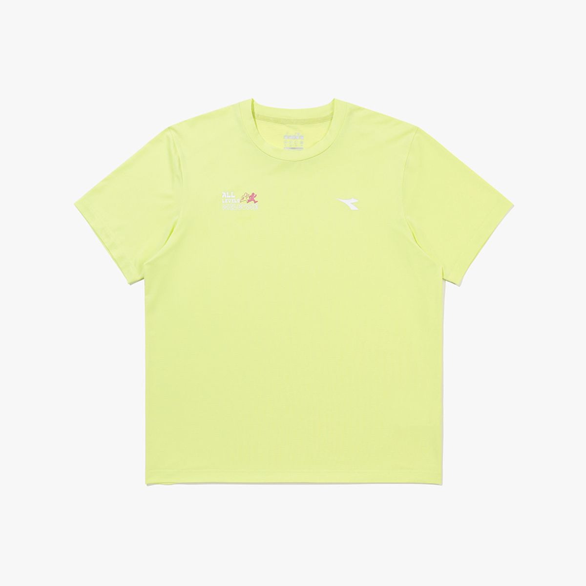 디아도라(diadora) 기능성 폴리 메쉬 러닝 반팔 티셔츠 라임 LIME