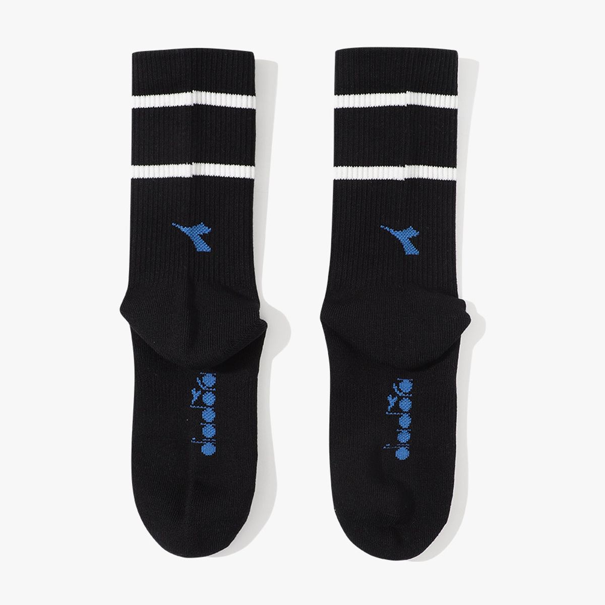 디아도라(diadora) 컬러 크루 삭스 블랙 BLACK