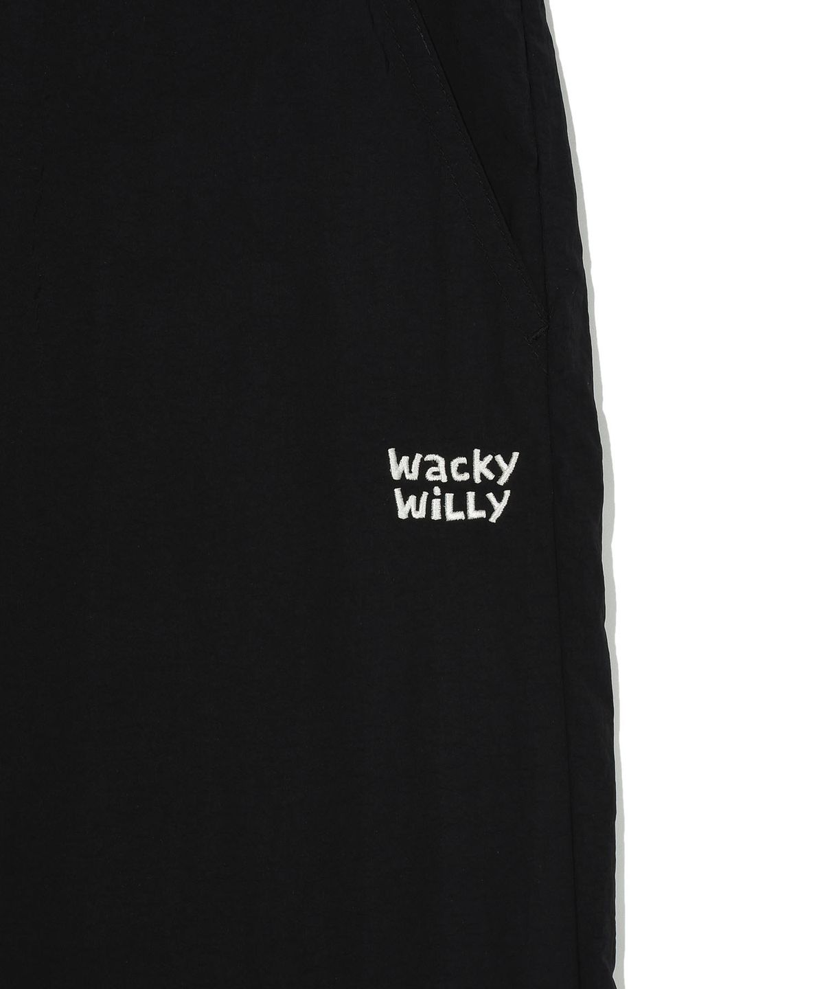 와키윌리(WACKY WILLY) 베이직 화섬 파라슈트 팬츠 블랙