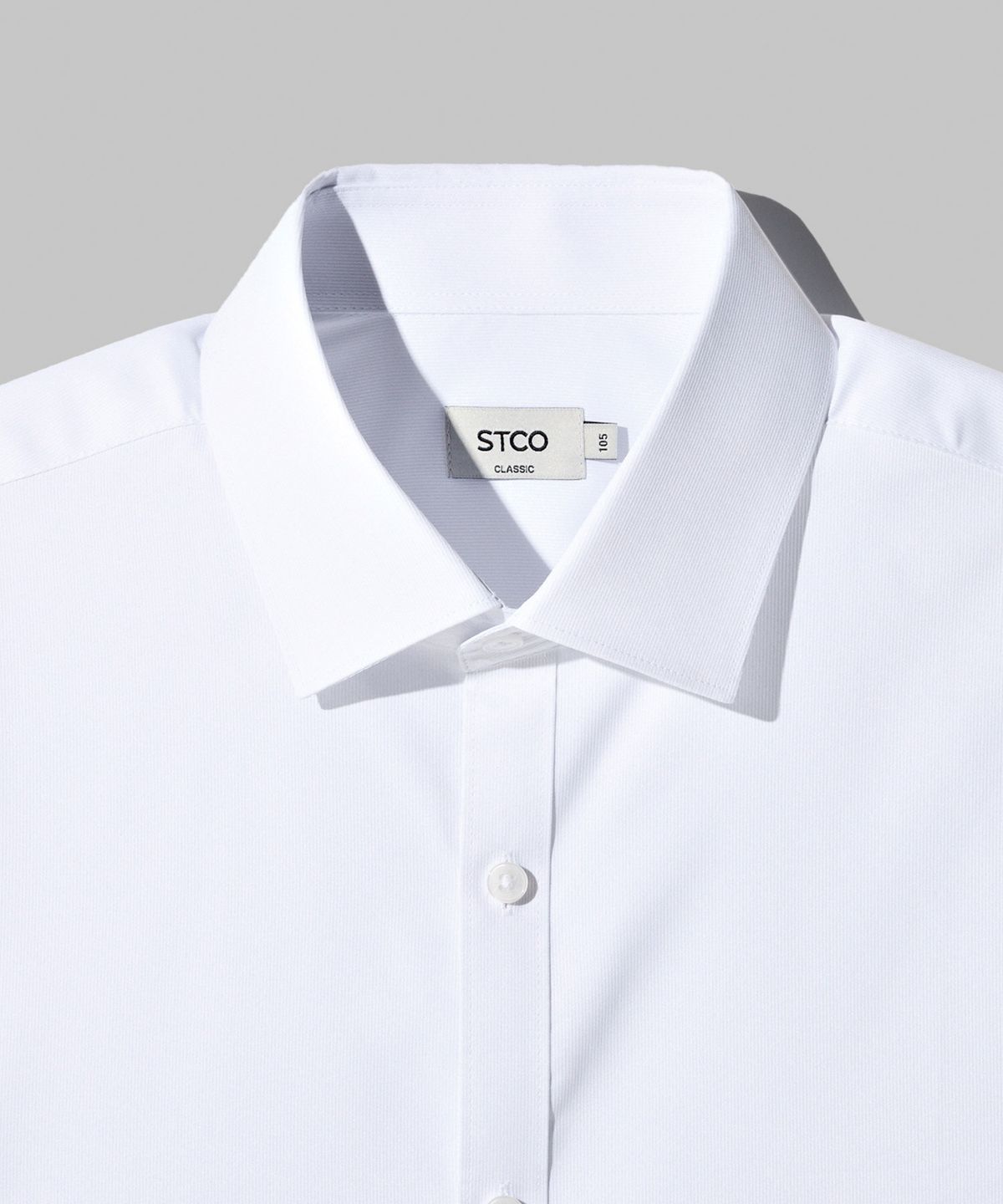 에스티코(STCO) [뽀송] 쿨맥스 도비 셔츠 화이트 (클래식핏)_SDSXA51CSW