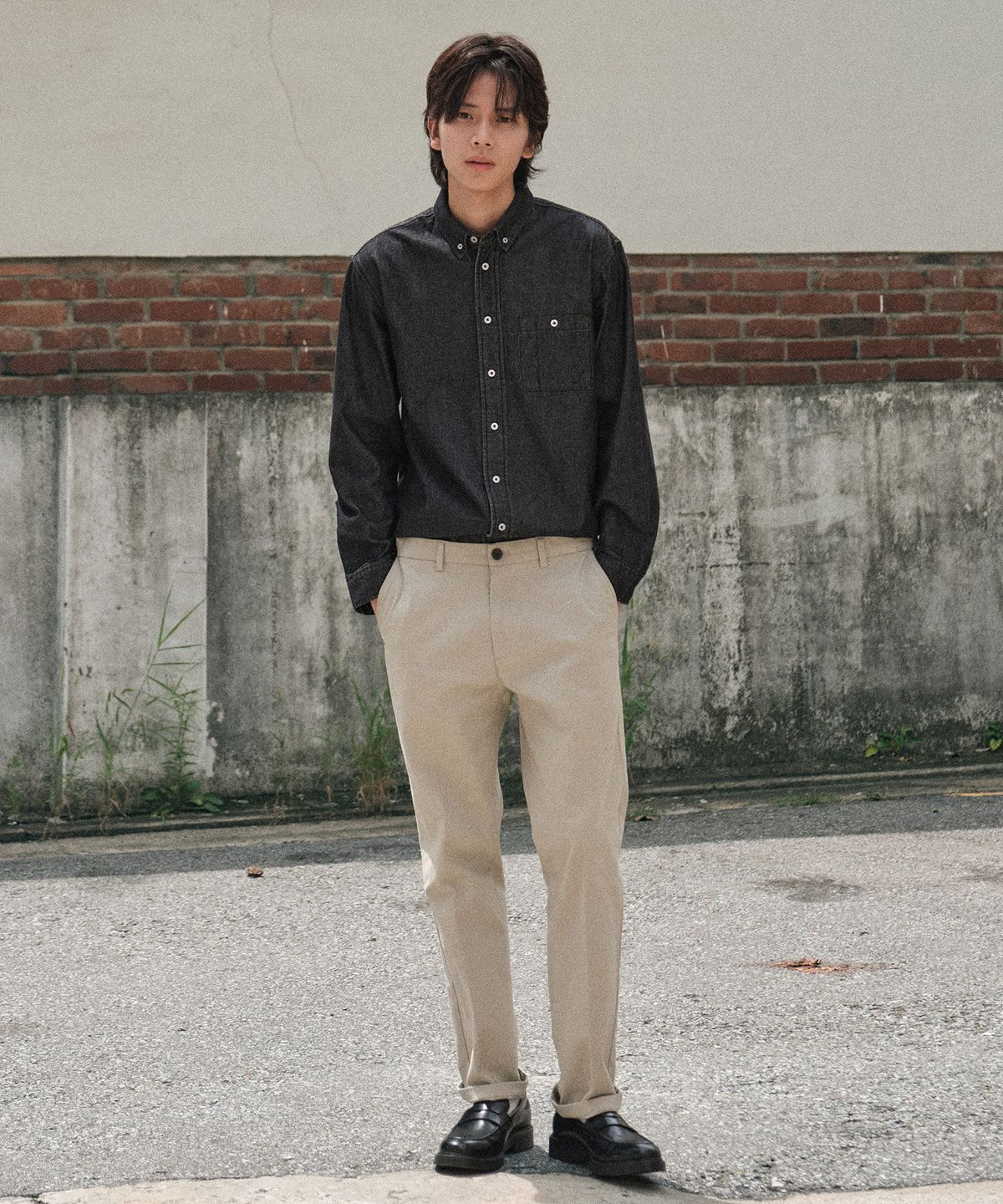 에스티코(STCO) DIEMS 9.5oz Vintage Denim Shirts 블랙 (이지핏)_DDSXZ13ESB