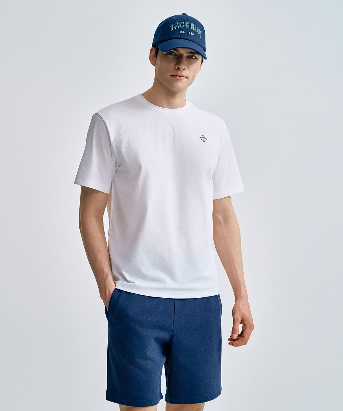세르지오 타키니(SERGIO TACCHINI) U 레터링 코튼라이크 볼캡 (Navy)