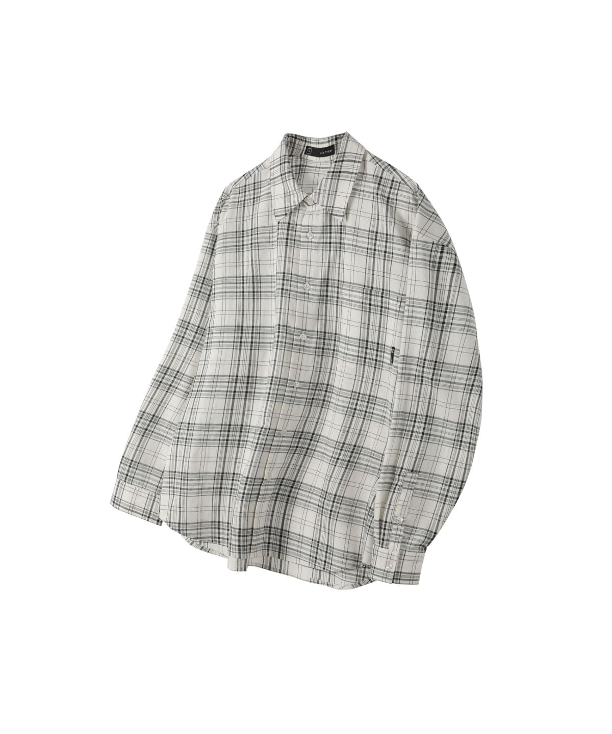 레더리(LEATHERY) 마일로 오버핏 체크 셔츠 [WHITE]