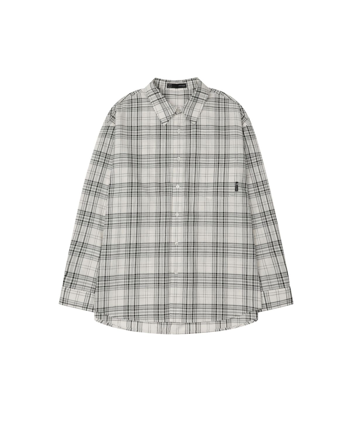 레더리(LEATHERY) 마일로 오버핏 체크 셔츠 [WHITE]