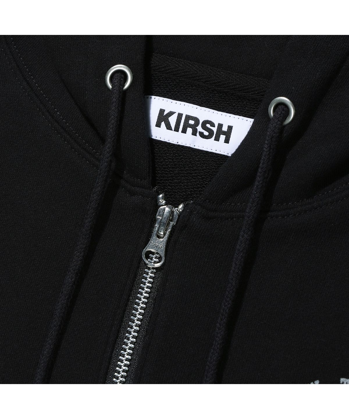 키르시(KIRSH) 두들 체리 서클 로고 후드 집업 [블랙]