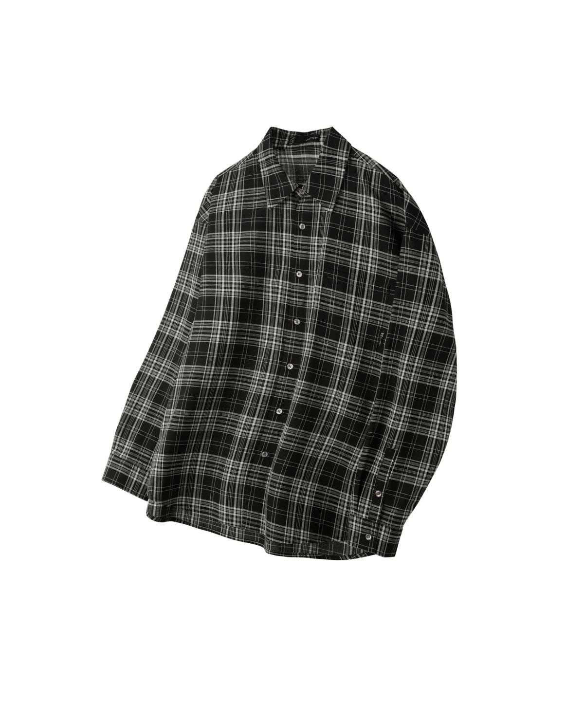 레더리(LEATHERY) 마일로 오버핏 체크 셔츠 [BLACK]