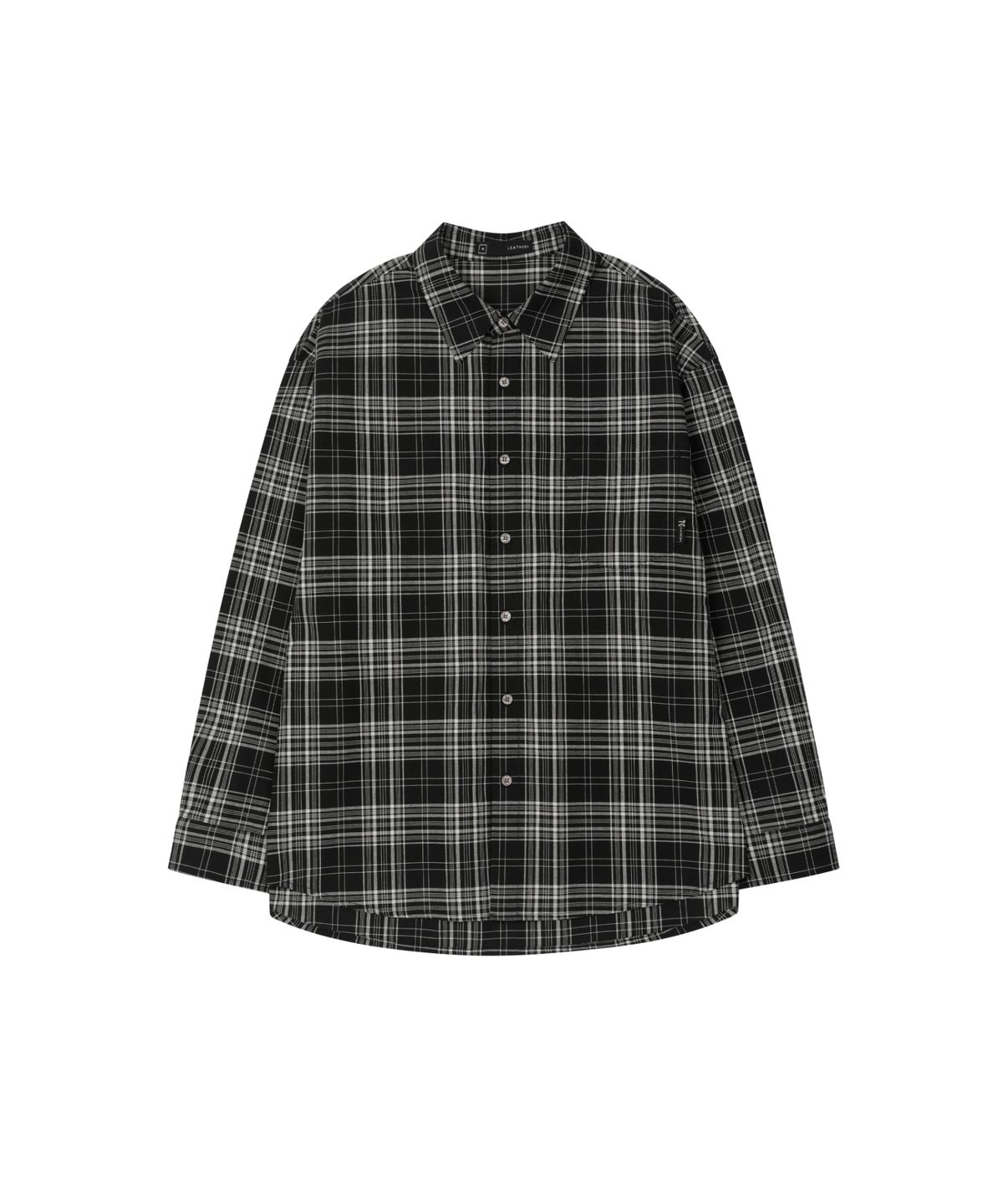 레더리(LEATHERY) 마일로 오버핏 체크 셔츠 [BLACK]