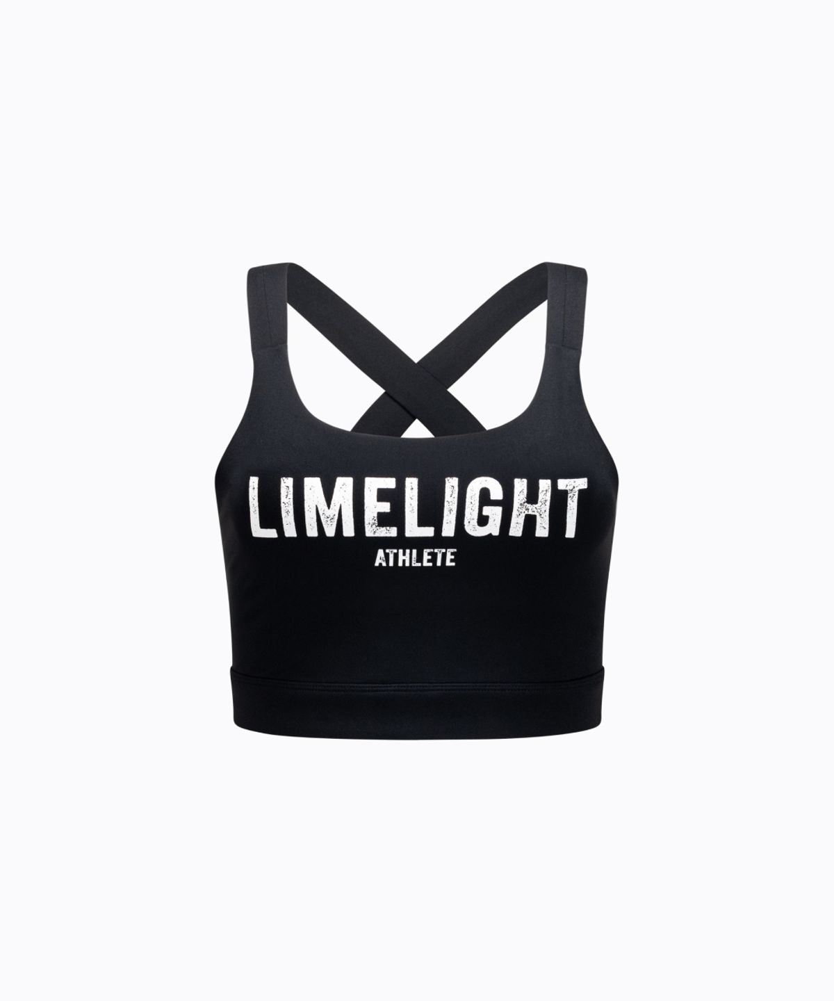 라임라잇 어패럴(LIMELIGHT APPAREL) 애슬릿 빅로고 스탠다드 스포츠 브라 (블랙/화이트)