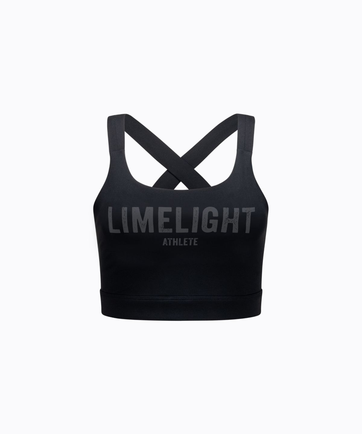 라임라잇 어패럴(LIMELIGHT APPAREL) 애슬릿 빅로고 스탠다드 스포츠 브라 (블랙/그레이)