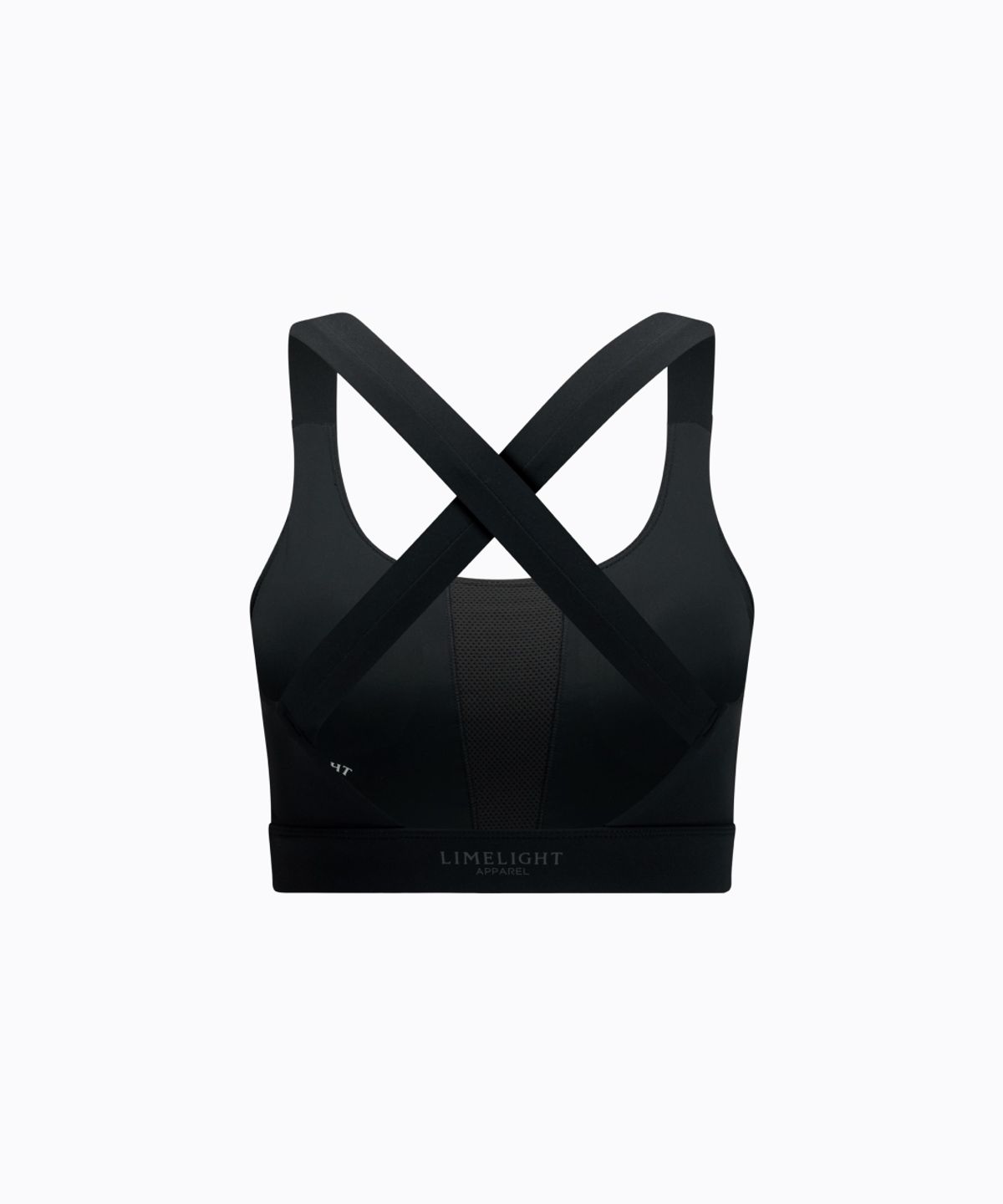 라임라잇 어패럴(LIMELIGHT APPAREL) 애슬릿 빅로고 스탠다드 스포츠 브라 (블랙/그레이)