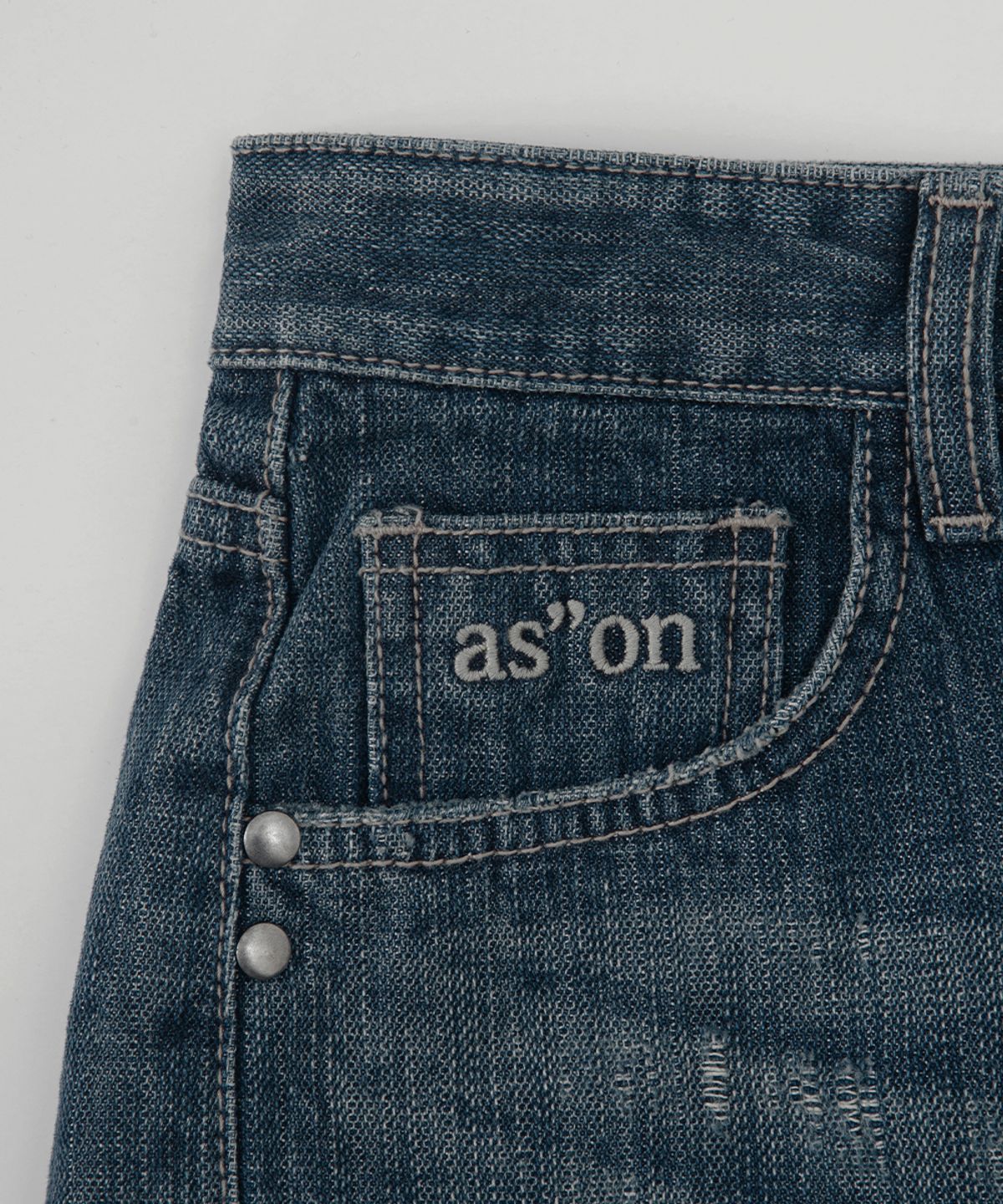 애즈온(ASON) FOLD DENIM SHORT PANTS / BLUE